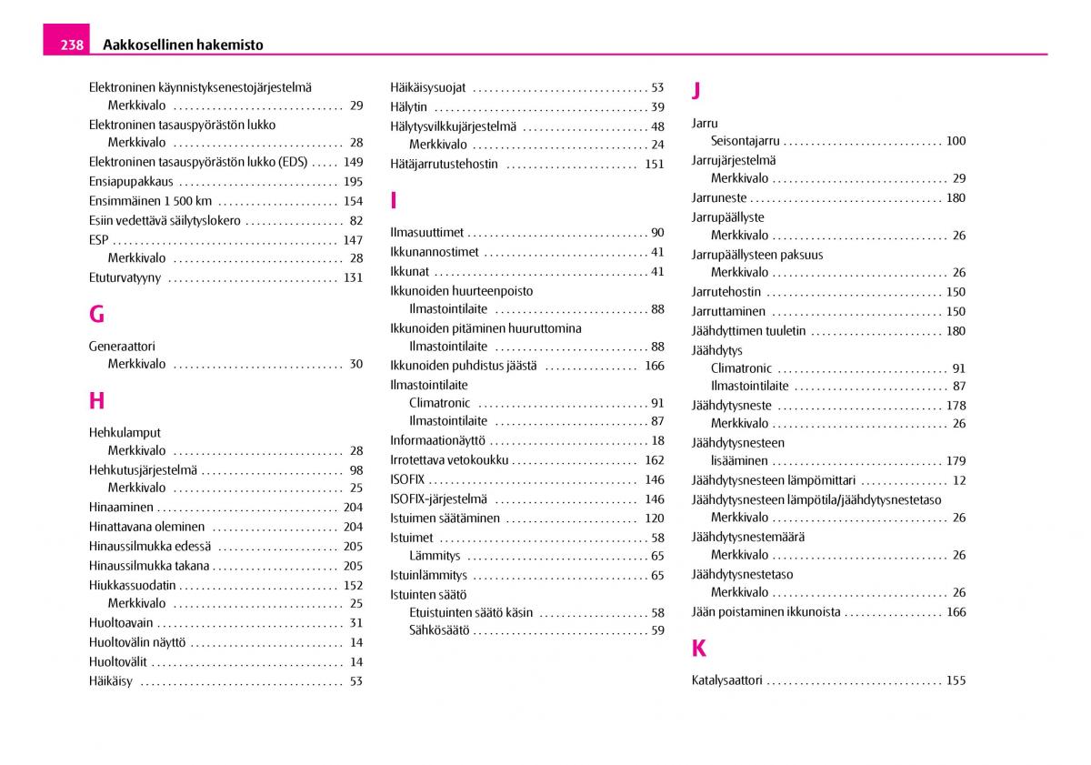 Skoda Superb I 1 omistajan kasikirja / page 239