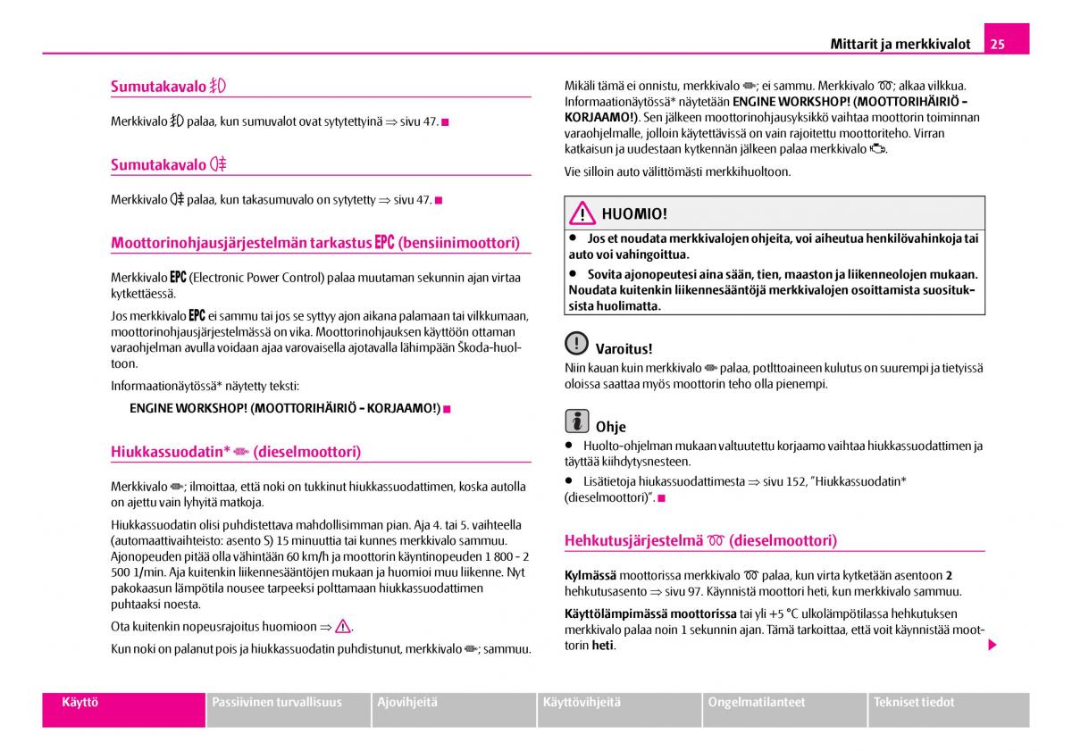 Skoda Superb I 1 omistajan kasikirja / page 26