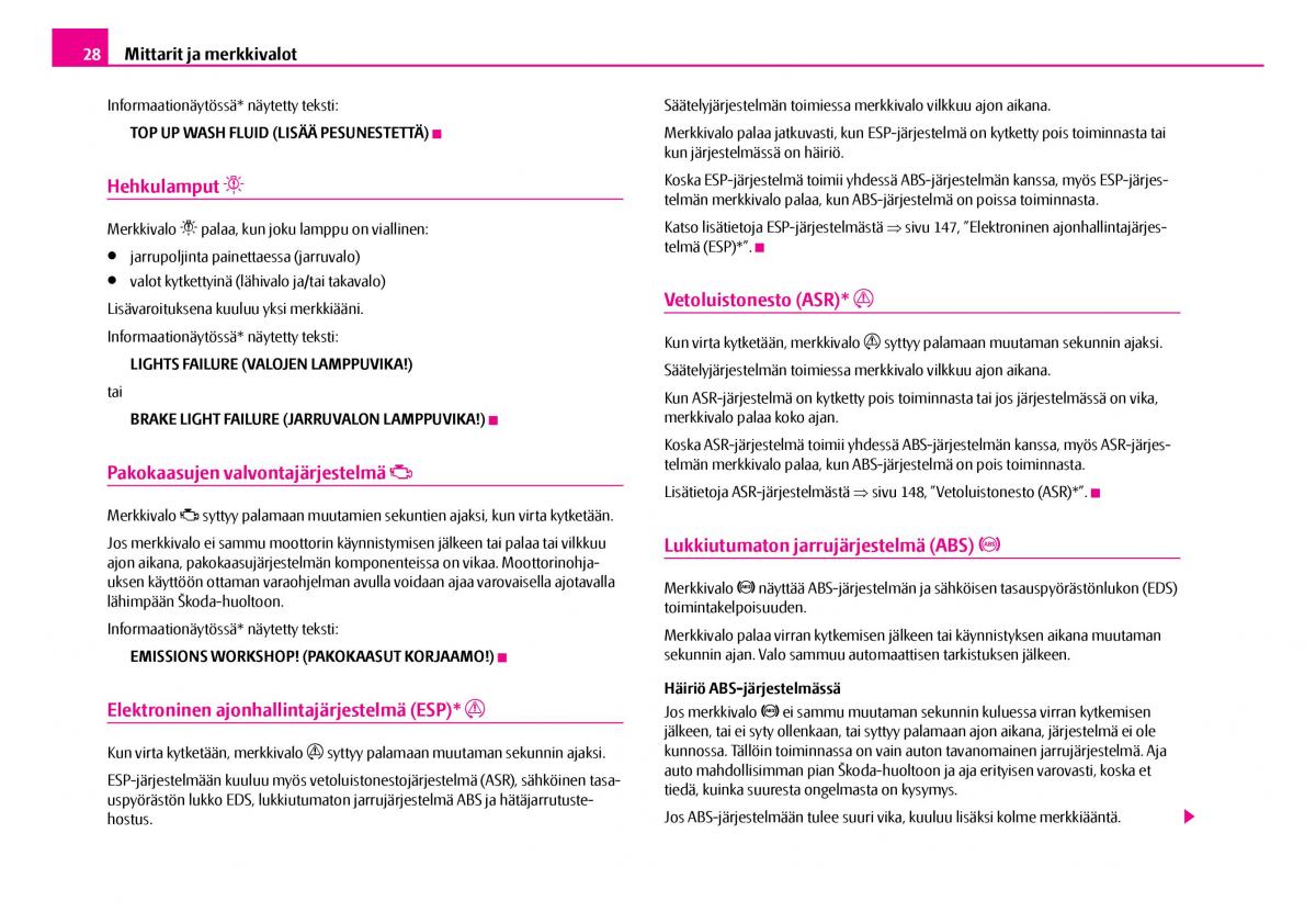 Skoda Superb I 1 omistajan kasikirja / page 29