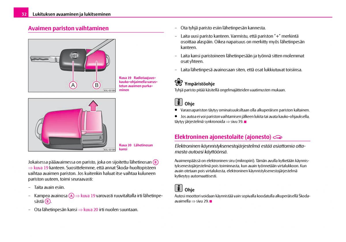 Skoda Superb I 1 omistajan kasikirja / page 33