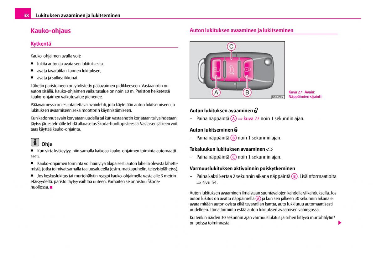 Skoda Superb I 1 omistajan kasikirja / page 39