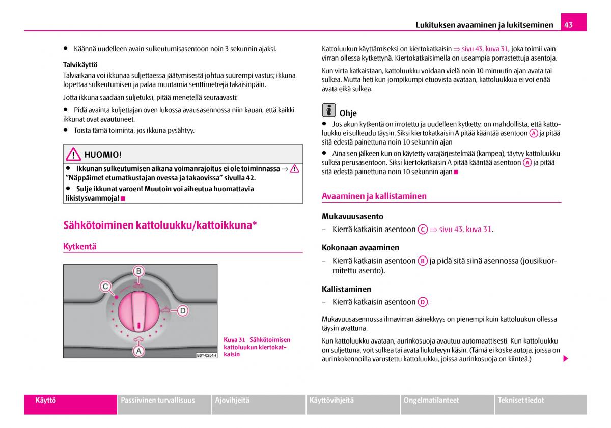 Skoda Superb I 1 omistajan kasikirja / page 44