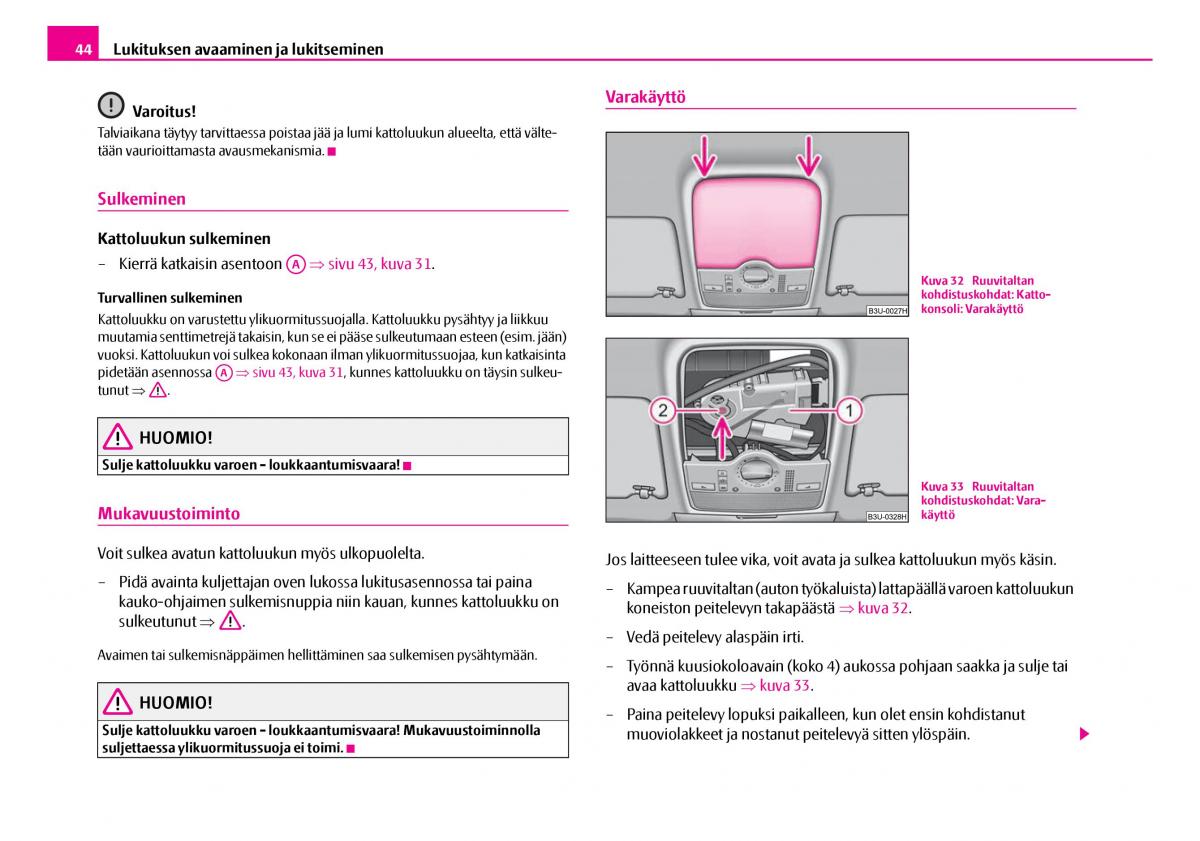 Skoda Superb I 1 omistajan kasikirja / page 45