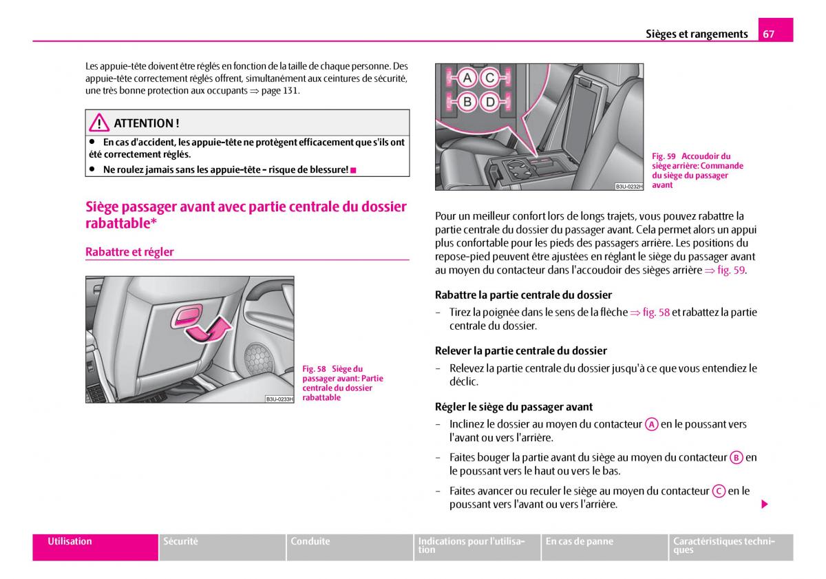 Skoda Superb I 1 manuel du proprietaire / page 68