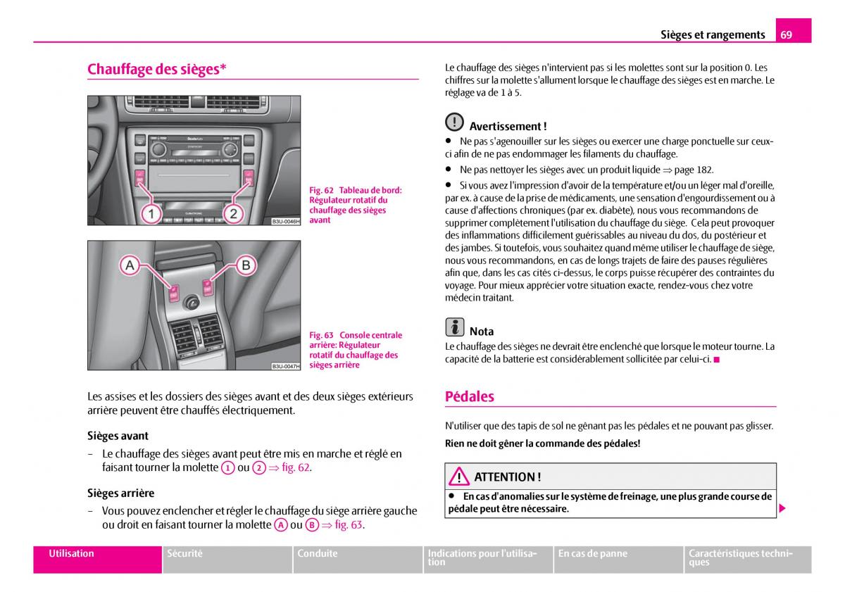 Skoda Superb I 1 manuel du proprietaire / page 70