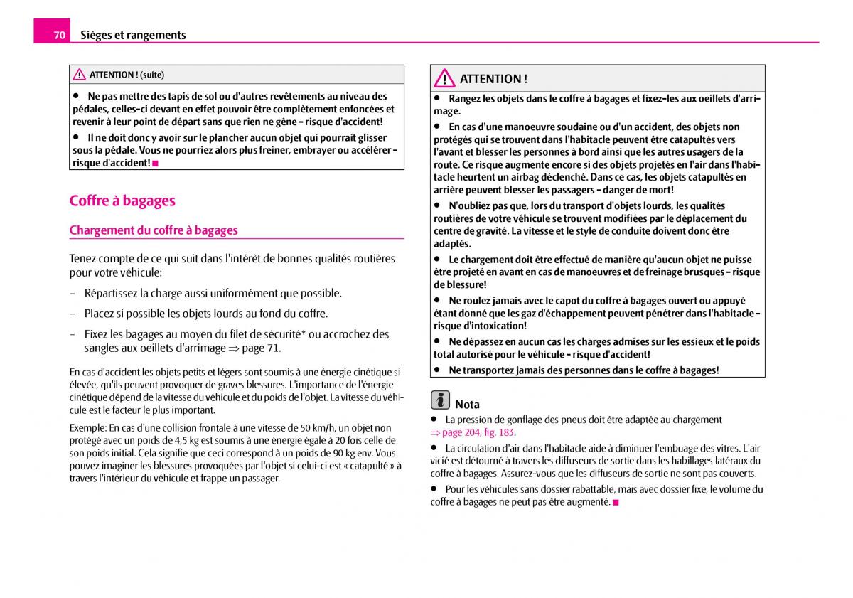 Skoda Superb I 1 manuel du proprietaire / page 71