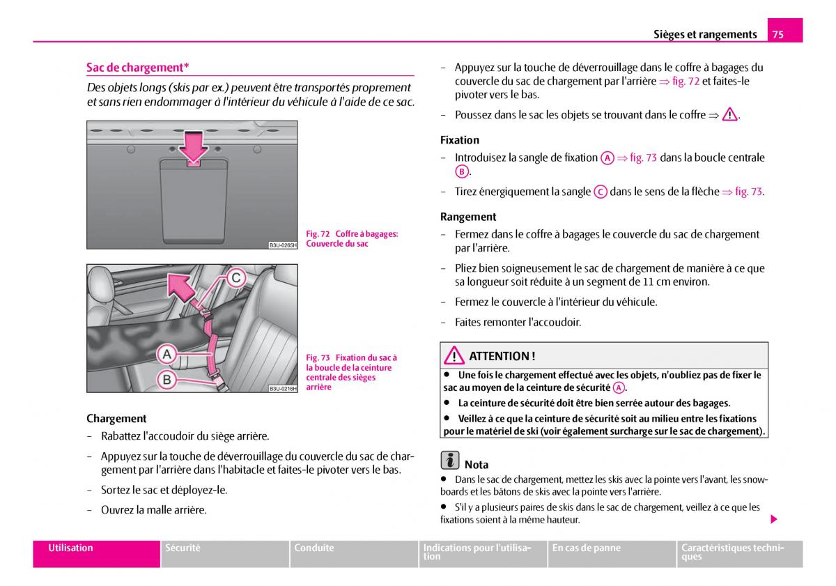 Skoda Superb I 1 manuel du proprietaire / page 76