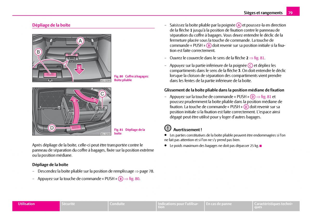 Skoda Superb I 1 manuel du proprietaire / page 80