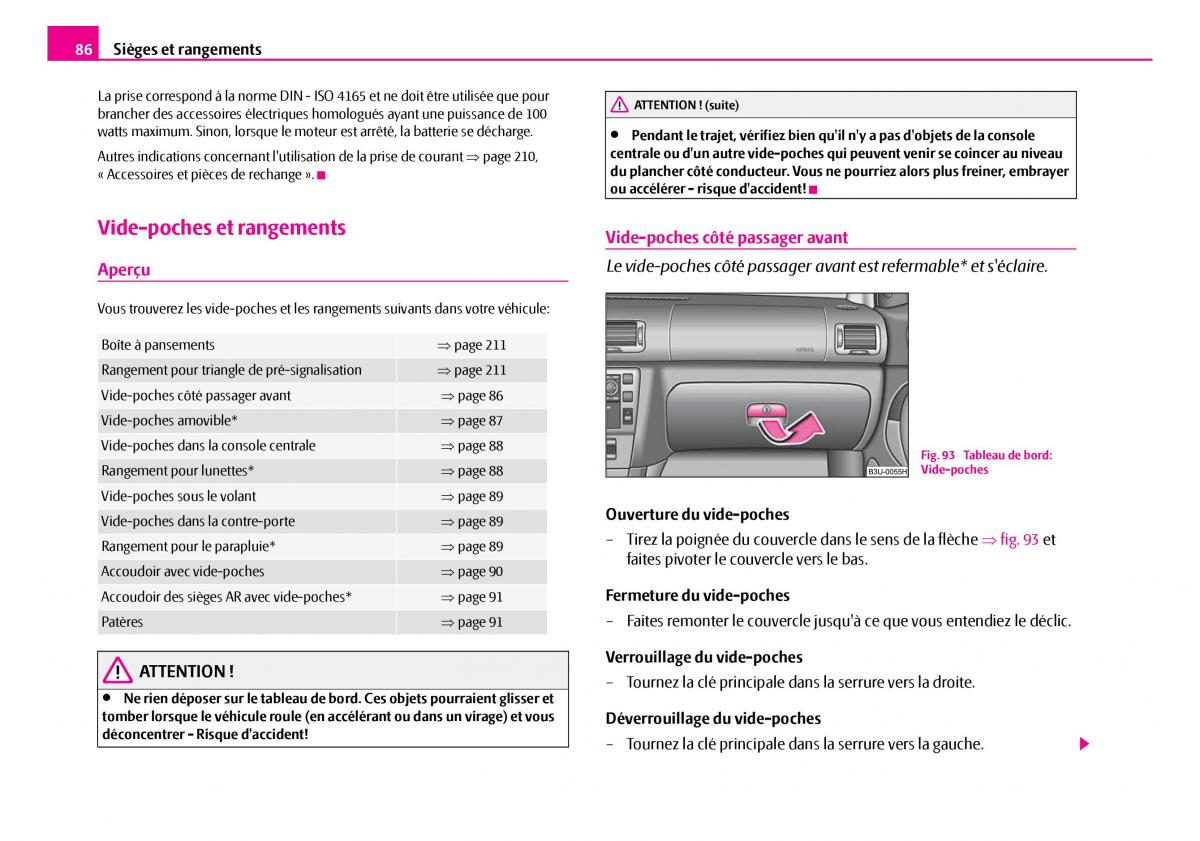 Skoda Superb I 1 manuel du proprietaire / page 87