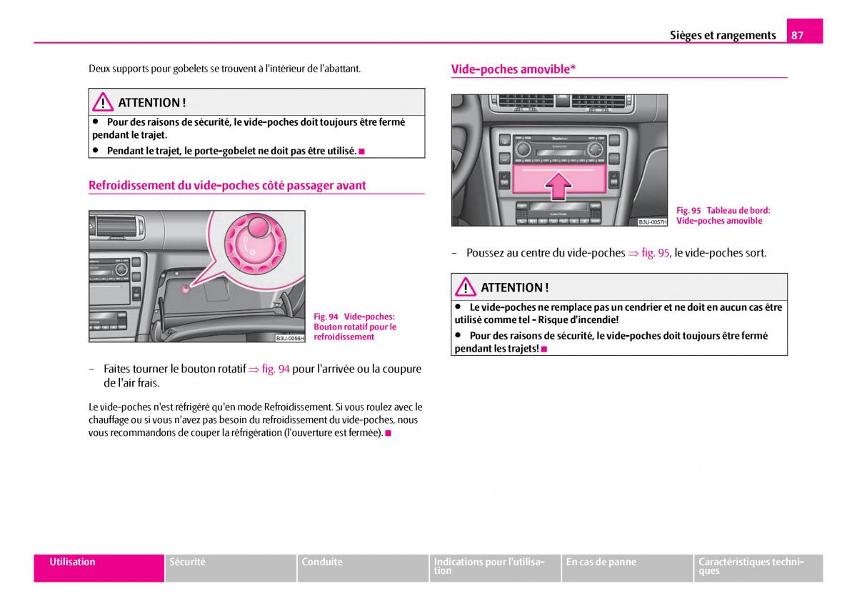 Skoda Superb I 1 manuel du proprietaire / page 88