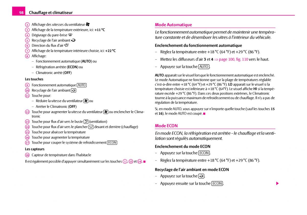 Skoda Superb I 1 manuel du proprietaire / page 99