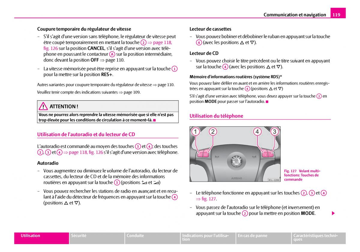 Skoda Superb I 1 manuel du proprietaire / page 120