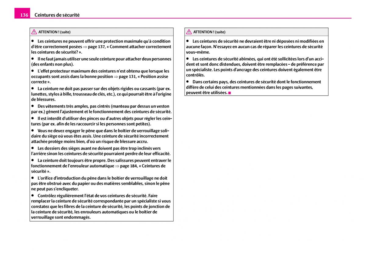 Skoda Superb I 1 manuel du proprietaire / page 137