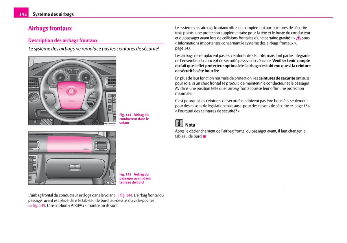 Skoda Superb I 1 manuel du proprietaire / page 143