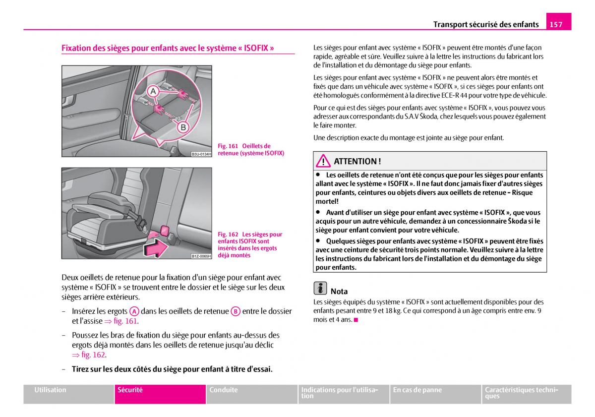 Skoda Superb I 1 manuel du proprietaire / page 158