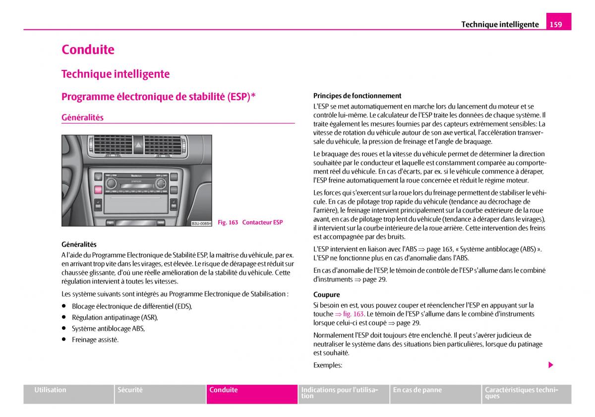 Skoda Superb I 1 manuel du proprietaire / page 160