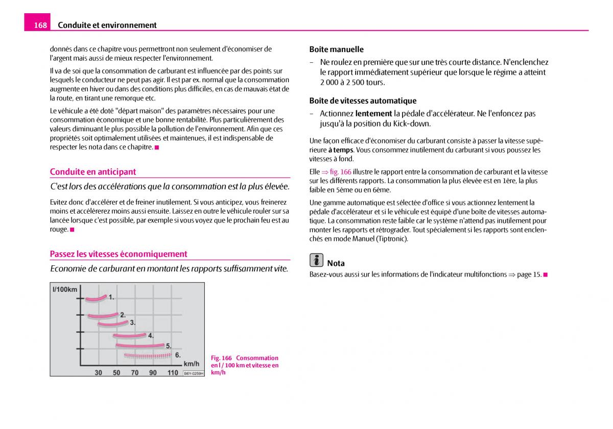 Skoda Superb I 1 manuel du proprietaire / page 169