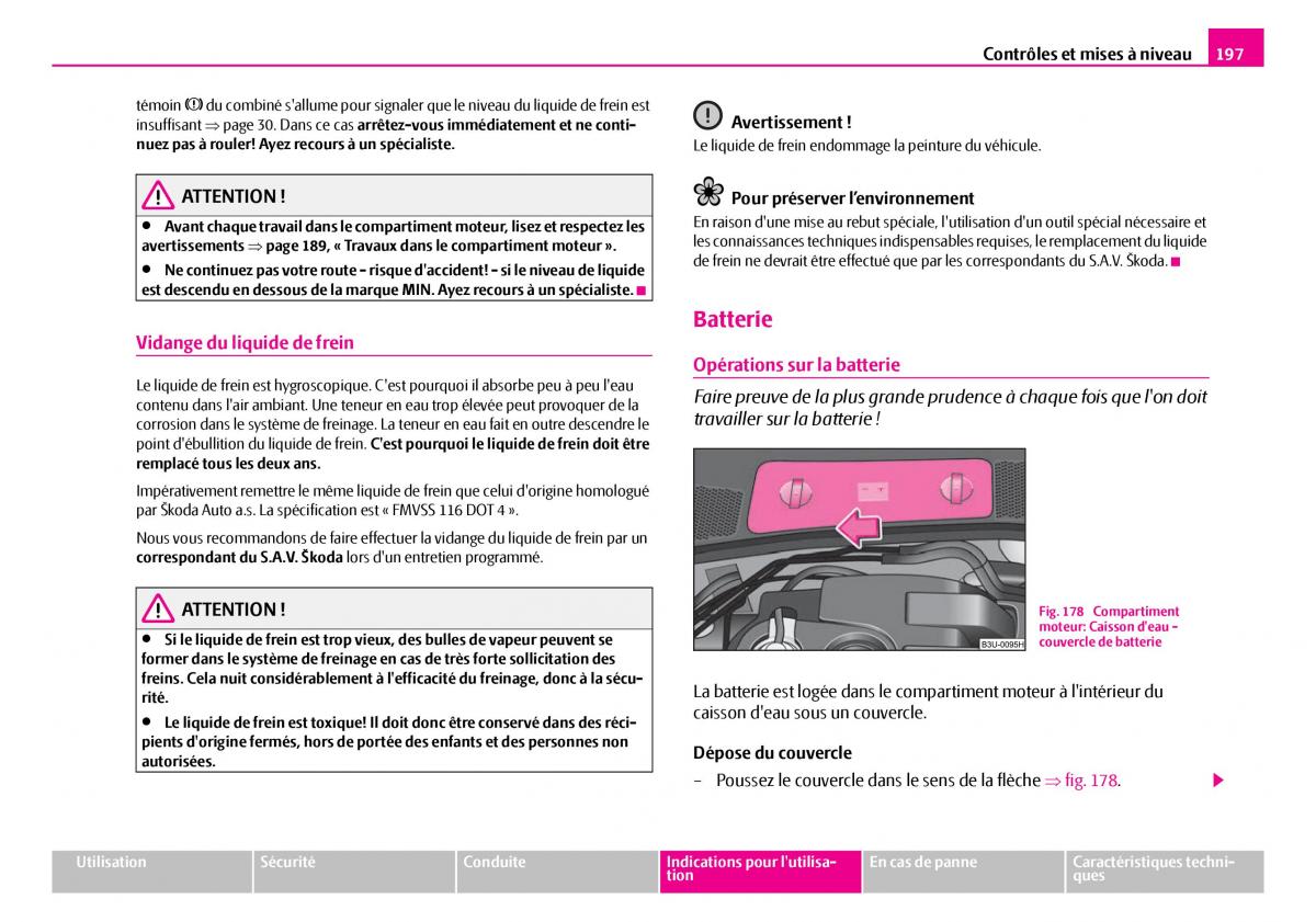 Skoda Superb I 1 manuel du proprietaire / page 198