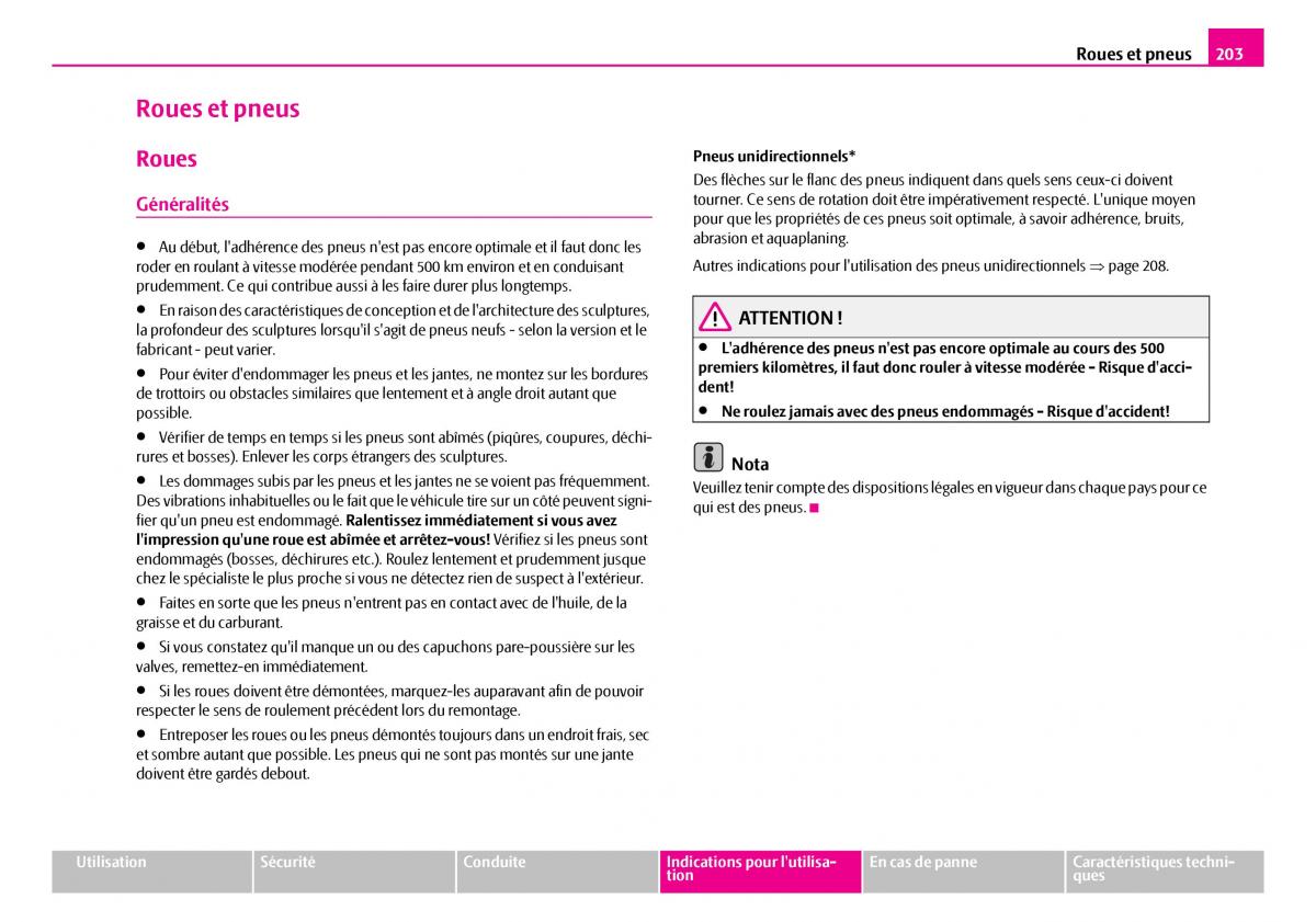 Skoda Superb I 1 manuel du proprietaire / page 204