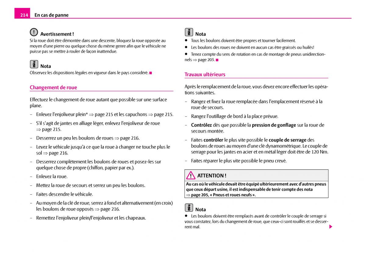 Skoda Superb I 1 manuel du proprietaire / page 215