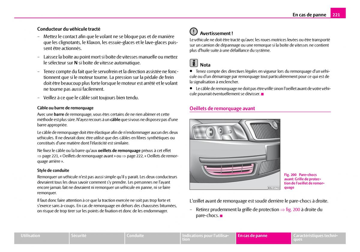 Skoda Superb I 1 manuel du proprietaire / page 222