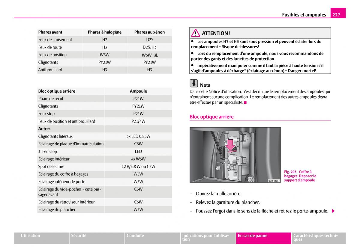 Skoda Superb I 1 manuel du proprietaire / page 228