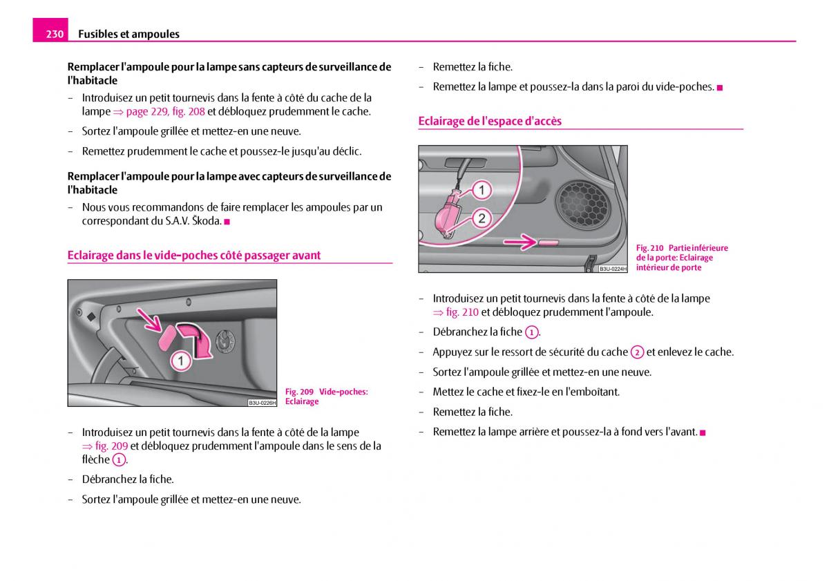 Skoda Superb I 1 manuel du proprietaire / page 231