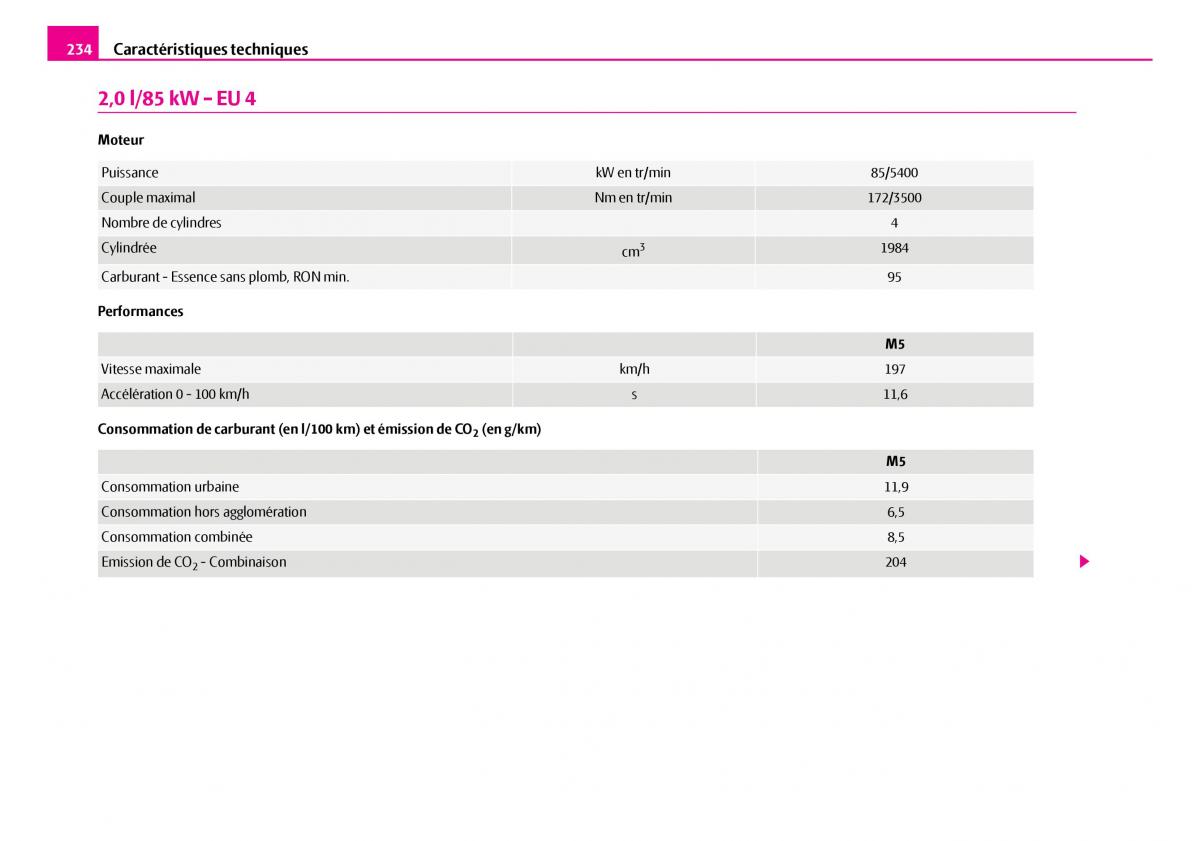 Skoda Superb I 1 manuel du proprietaire / page 235