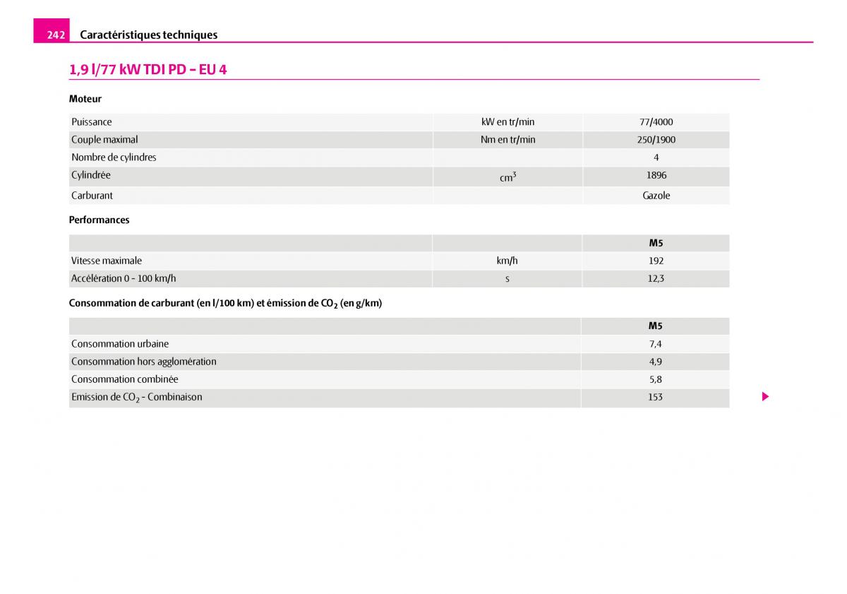 Skoda Superb I 1 manuel du proprietaire / page 243