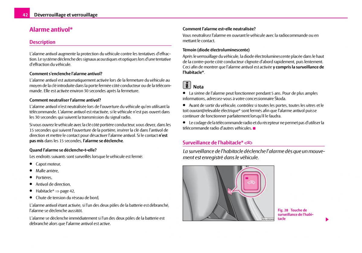 Skoda Superb I 1 manuel du proprietaire / page 43