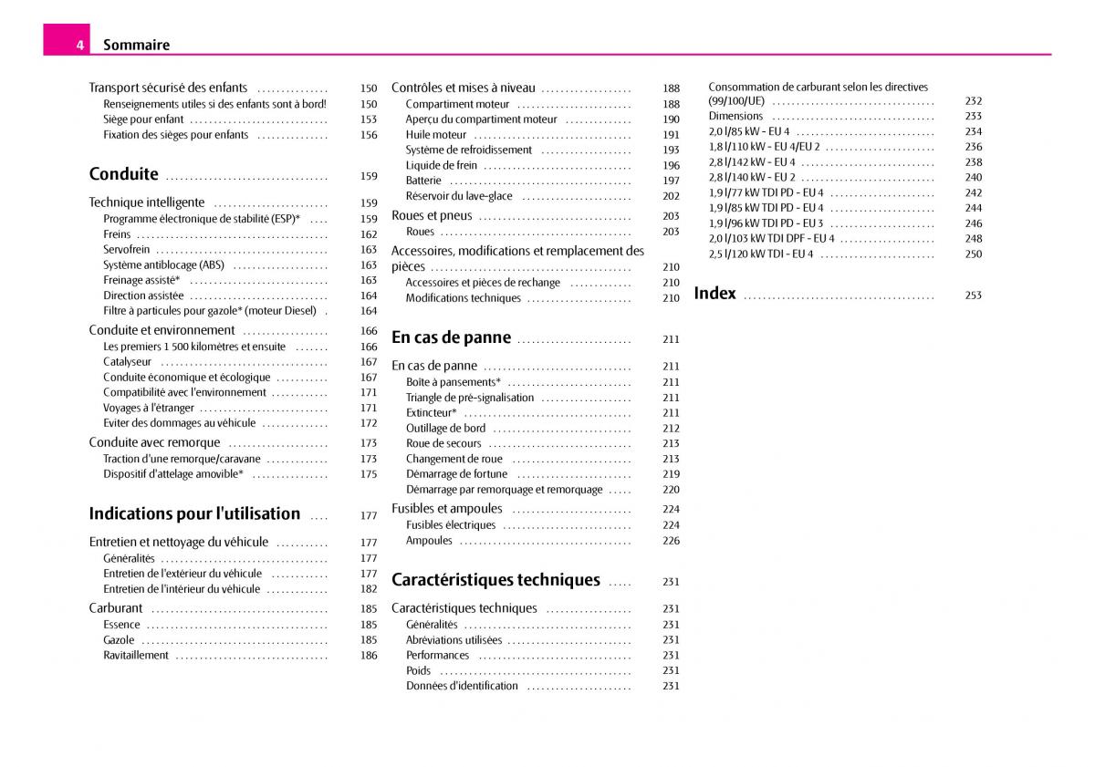 Skoda Superb I 1 manuel du proprietaire / page 5