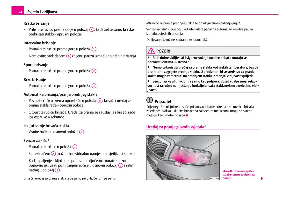 Skoda Superb I 1 vlasnicko uputstvo / page 55