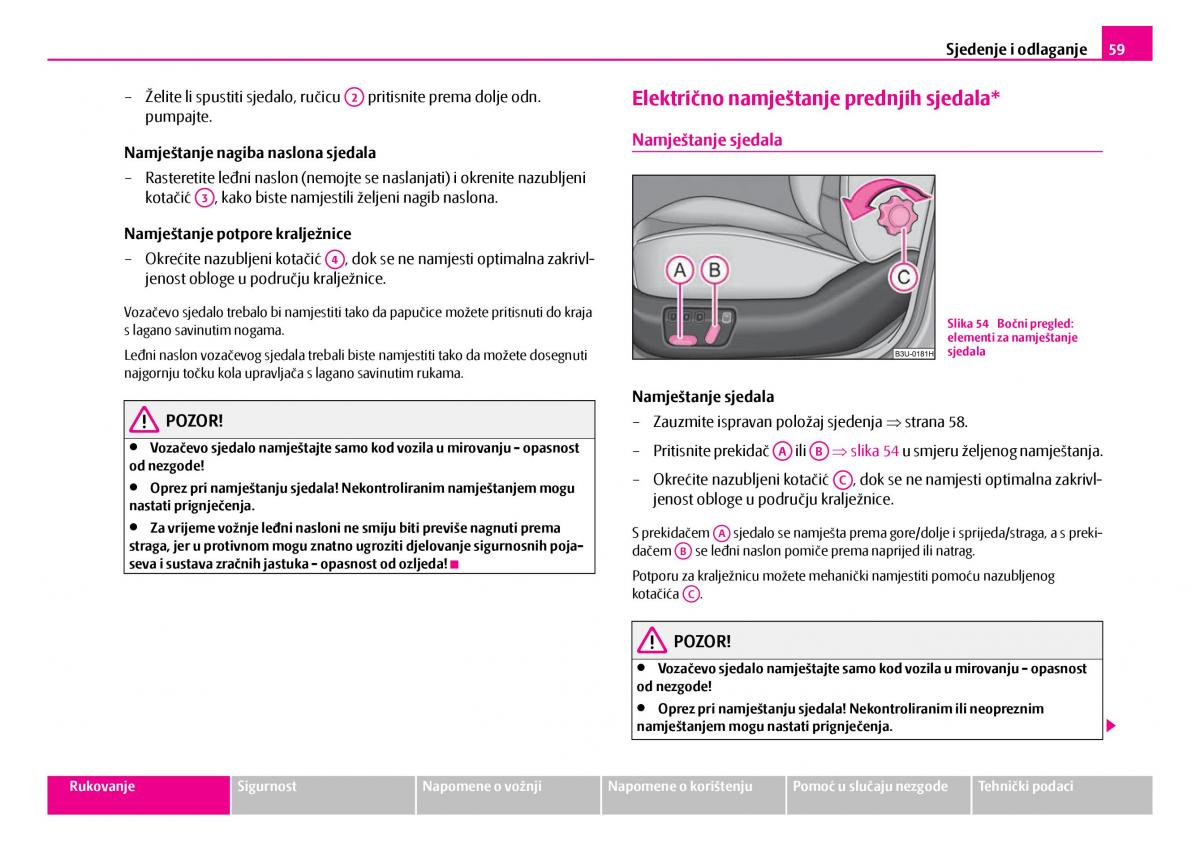 Skoda Superb I 1 vlasnicko uputstvo / page 60