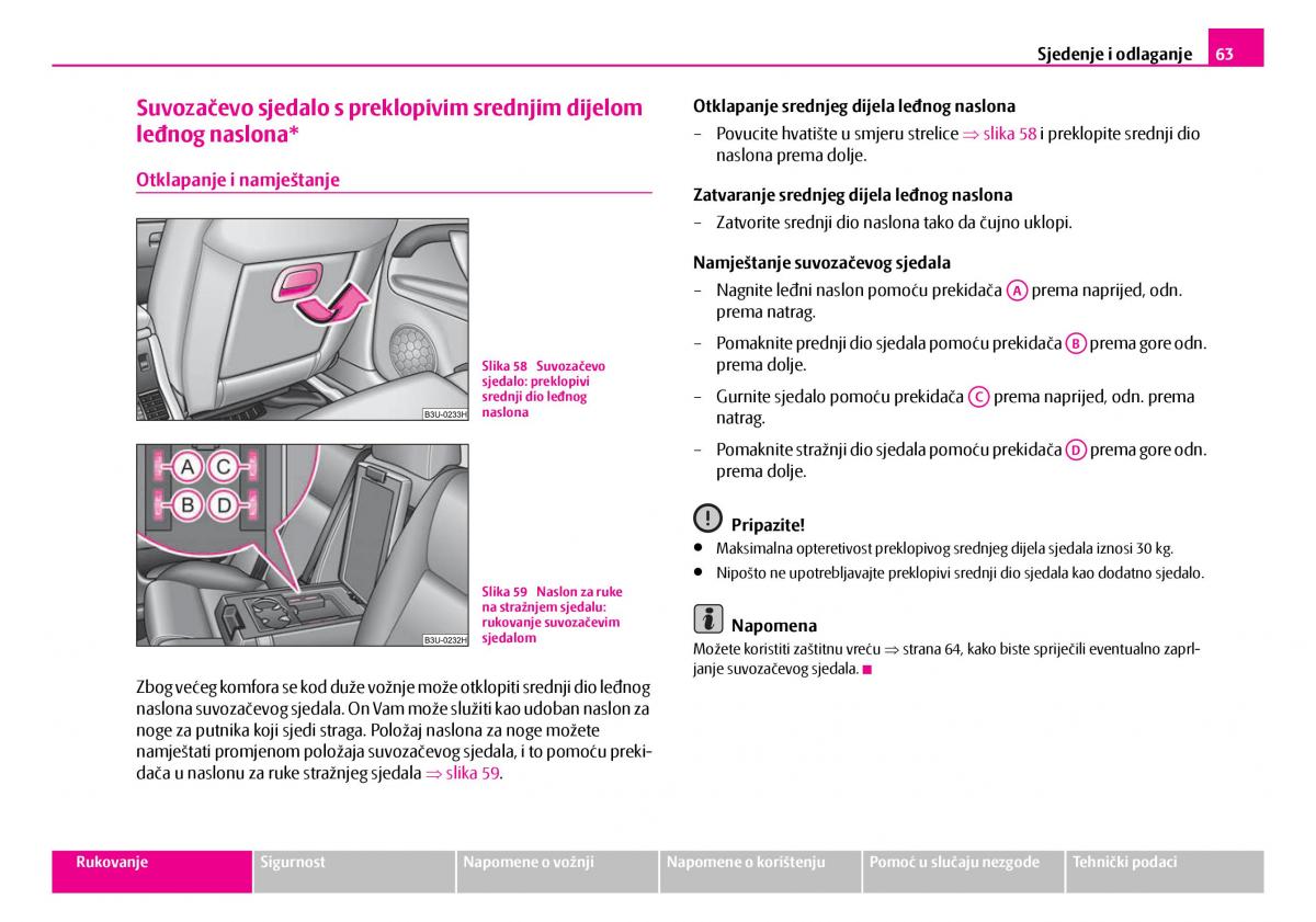 Skoda Superb I 1 vlasnicko uputstvo / page 64