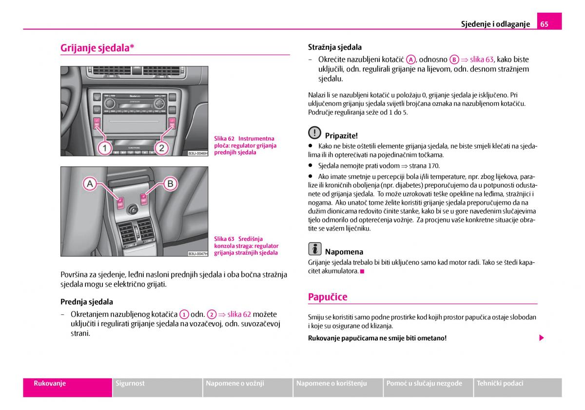 Skoda Superb I 1 vlasnicko uputstvo / page 66