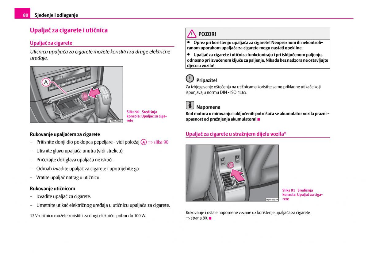 Skoda Superb I 1 vlasnicko uputstvo / page 81