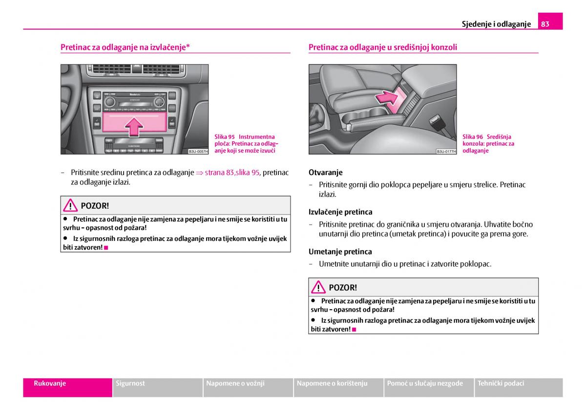 Skoda Superb I 1 vlasnicko uputstvo / page 84