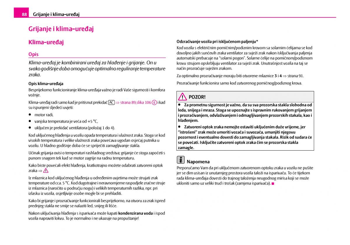 Skoda Superb I 1 vlasnicko uputstvo / page 89