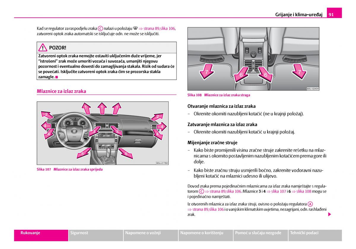 Skoda Superb I 1 vlasnicko uputstvo / page 92