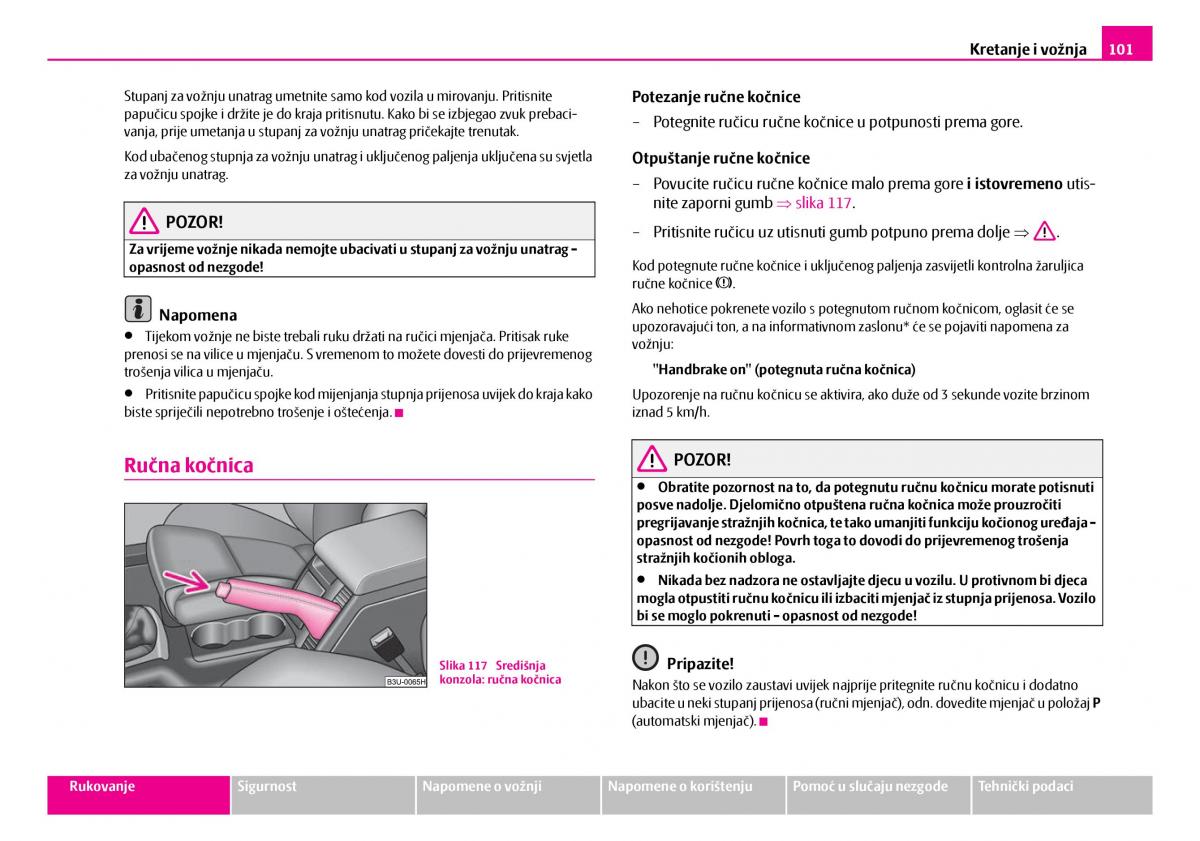 Skoda Superb I 1 vlasnicko uputstvo / page 102