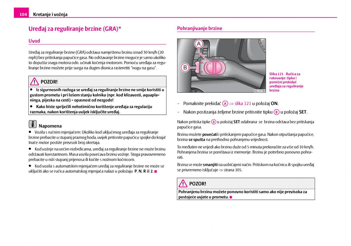 Skoda Superb I 1 vlasnicko uputstvo / page 105