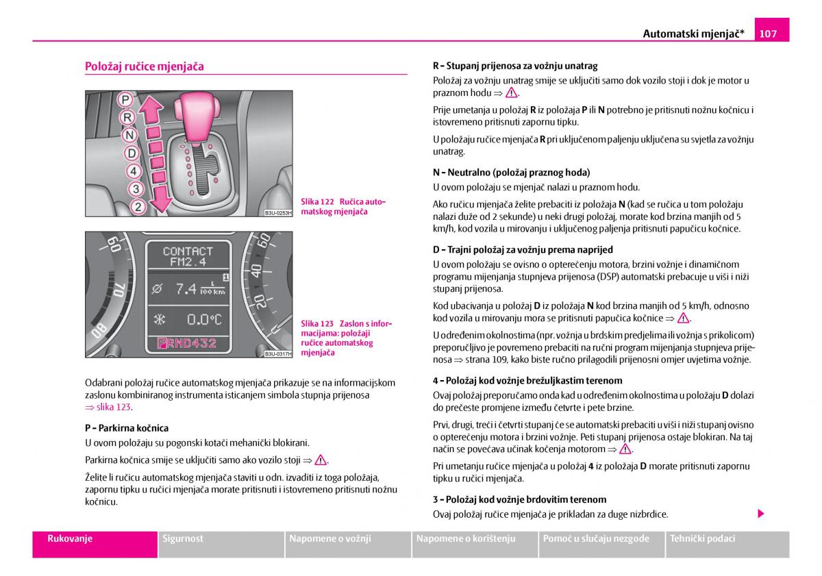 Skoda Superb I 1 vlasnicko uputstvo / page 108