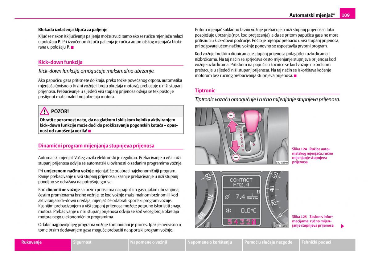 Skoda Superb I 1 vlasnicko uputstvo / page 110