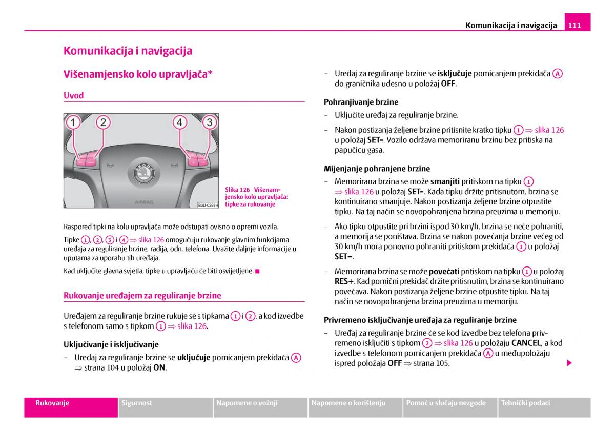 Skoda Superb I 1 vlasnicko uputstvo / page 112