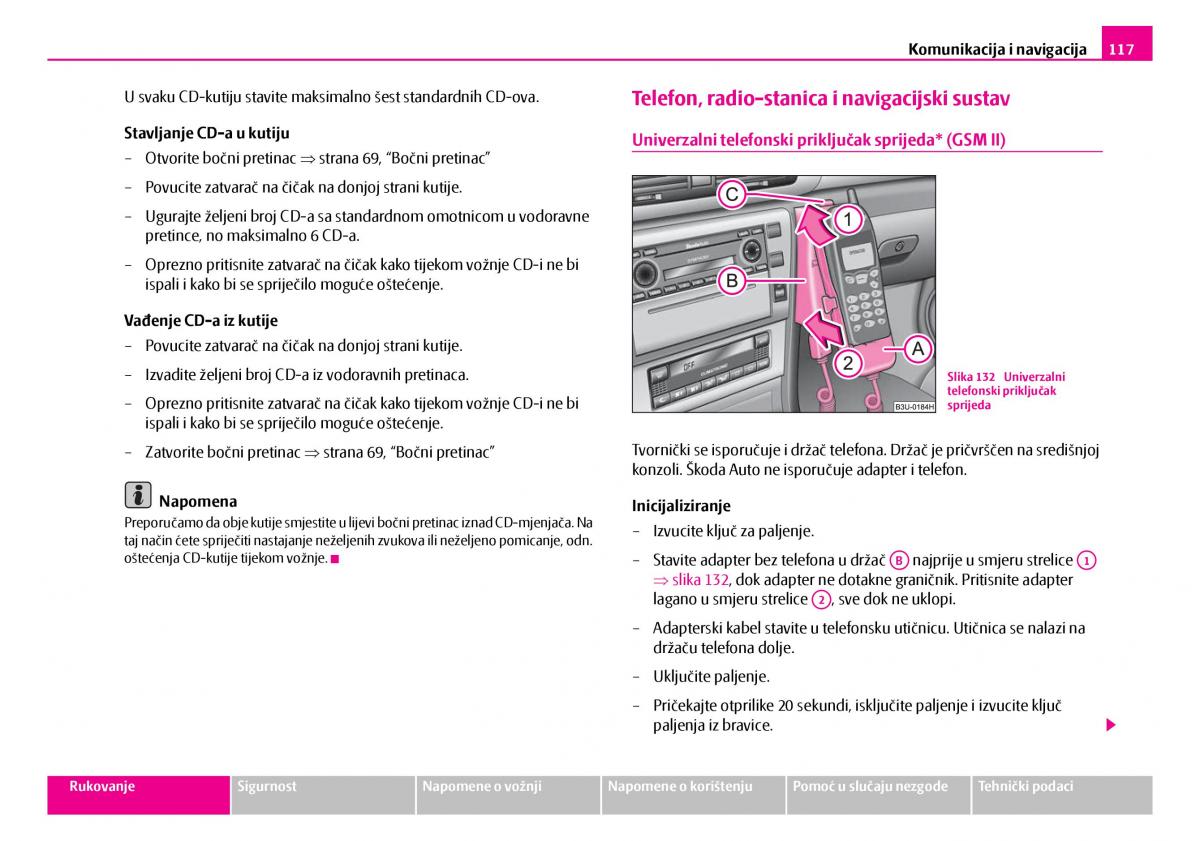 Skoda Superb I 1 vlasnicko uputstvo / page 118