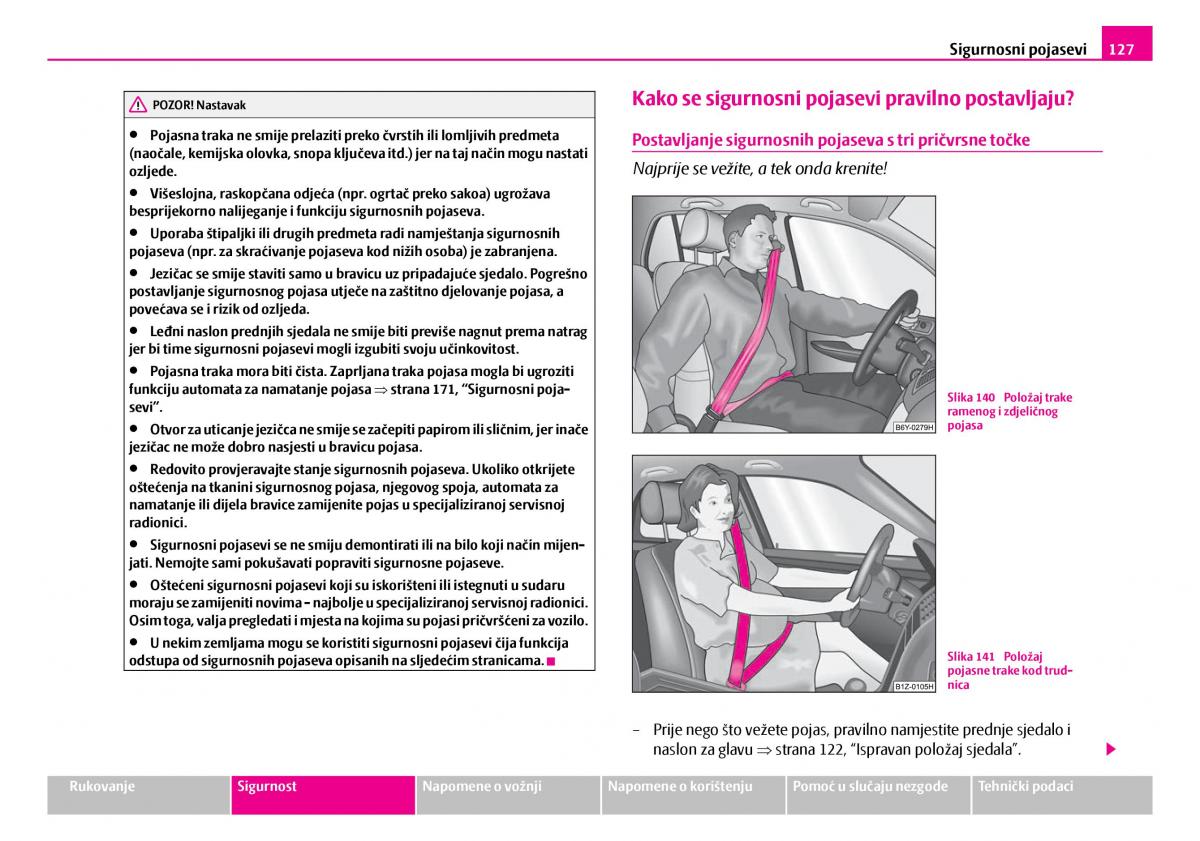 Skoda Superb I 1 vlasnicko uputstvo / page 128