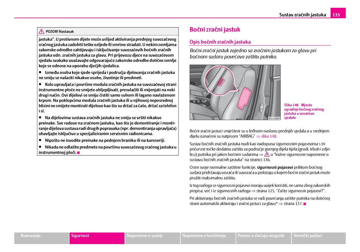 Skoda Superb I 1 vlasnicko uputstvo / page 136