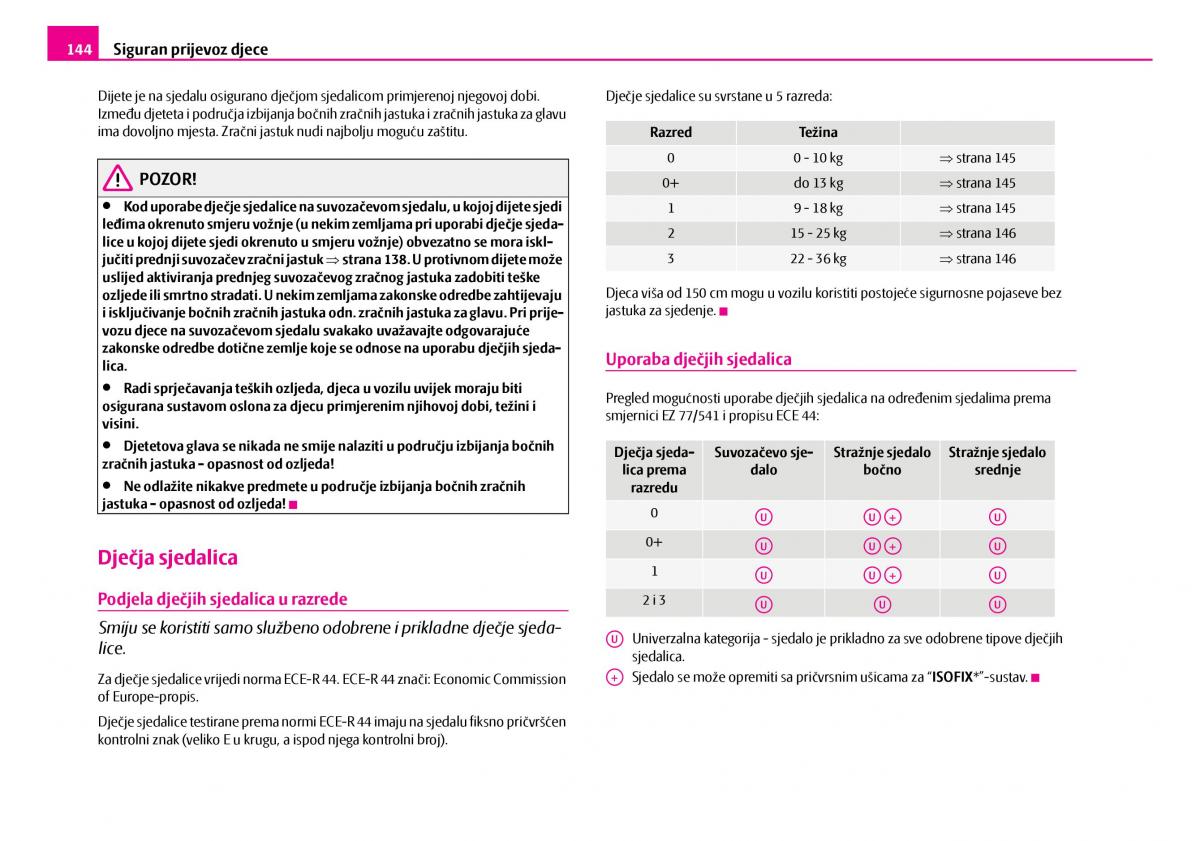 Skoda Superb I 1 vlasnicko uputstvo / page 145