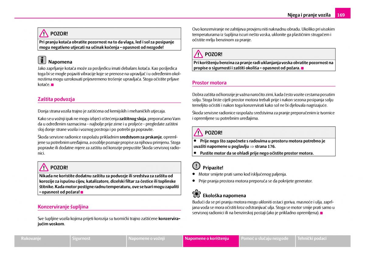 Skoda Superb I 1 vlasnicko uputstvo / page 170