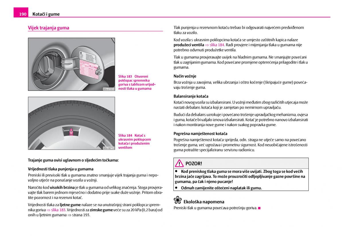 Skoda Superb I 1 vlasnicko uputstvo / page 191